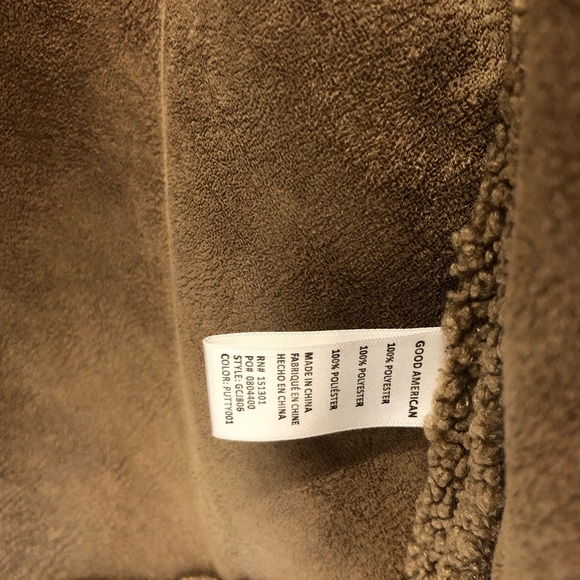 Good American teddy coat, tan, NWT - Picture 5 of 16